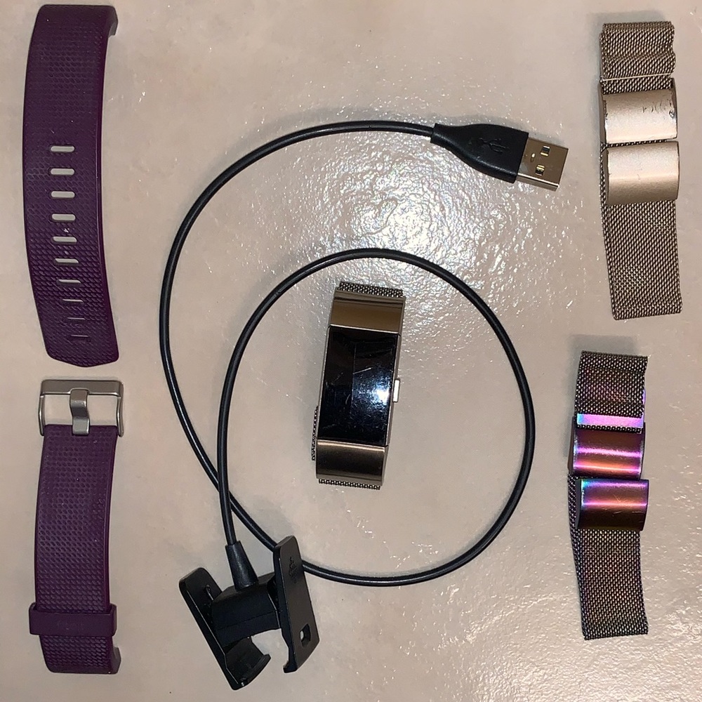 Fitbit Charge 2 Heart Rate Wristband Cracked Small